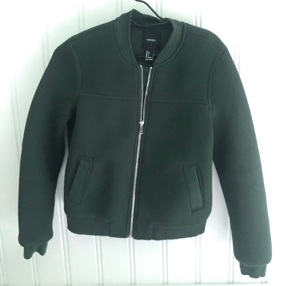 Olive color bomber jacket